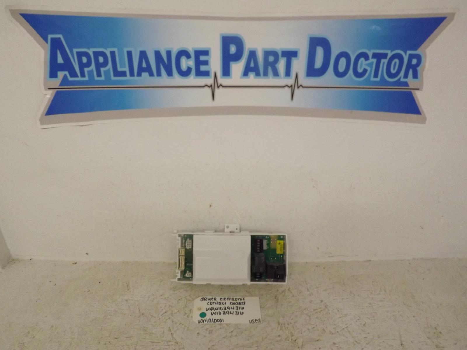Whirlpool Dryer WPW10294316 W10294316 Electronic Control Board Used Whirlpool Dryer WPW10294316 W10294316 Electronic Control Board Used